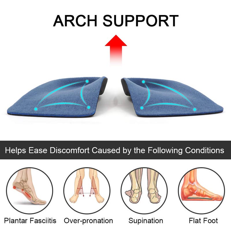 Dr.Foot Dr. Foot's 3/4 Length Orthotics Insoles - Best Insoles for Corrects Over-Pronation, Fallen Arches, Fat Feet - Plantar Fasciitis, Heel Spurs and Other Foot Conditions -1 pair (S - W7-8.5 | M5.5-7) - Image 2
